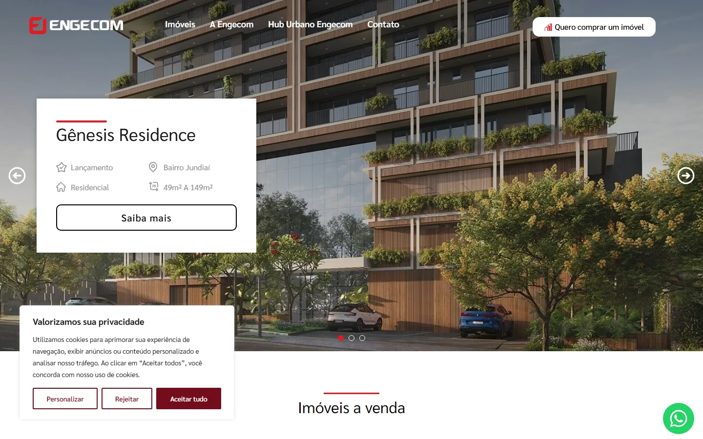Case Engecom: Site para Engecom