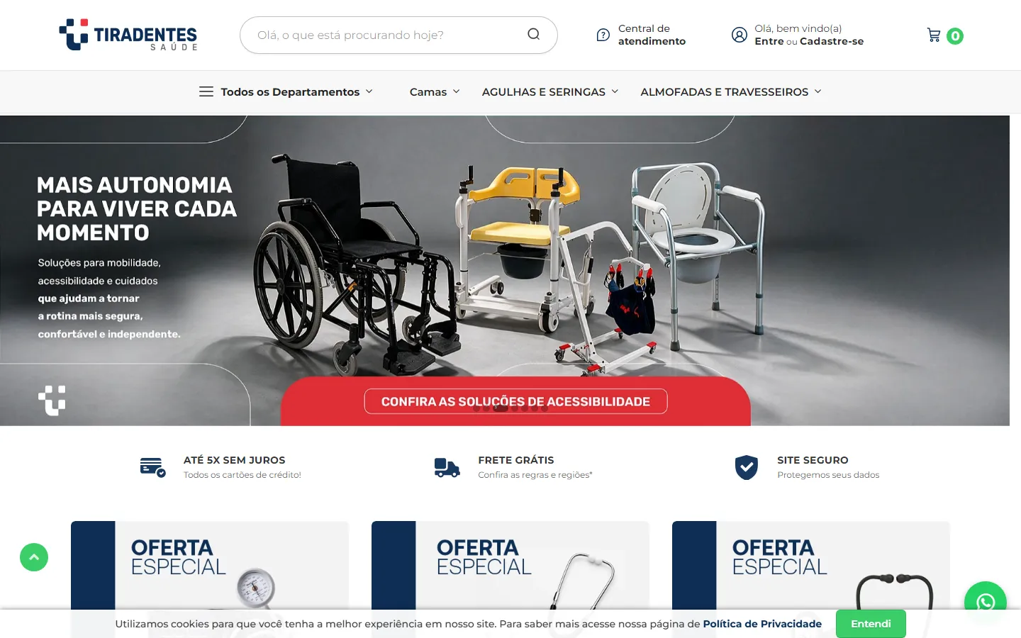 Site loja.tiradentessaude.com.br desenvolvido pela ZIG para Tiradentes Saúde