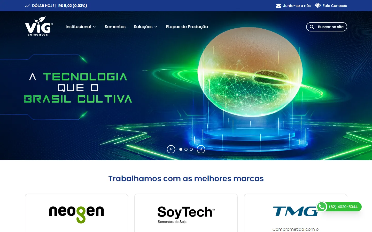 Case Vig Sementes: Site para Vig Sementes